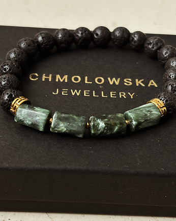 Bransoletka Męska Serafnit i Turmalin, Chmolowska Jewellery