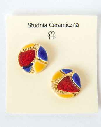 Kolczyki ceramiczne, kubizm 13 mm, studnia ceramiczna