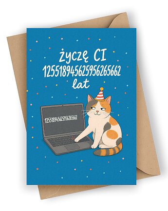 Kartka urodzinowa z kotem- Życzę Ci 125..lat!, Czarna Owca Karteczki
