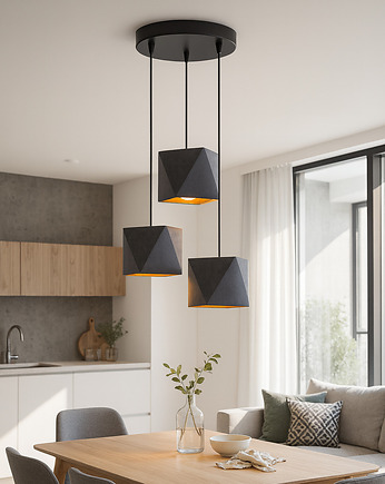 Kaskasowa lampa wisząca z 3 punktami światła MAJORKA GOLD w stylu glamour, LYSNE