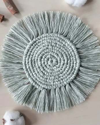 Makramowa podkładka pod kubek, mojito, macrame cup coaster, Macrames Wroclaw