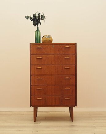 Komoda tekowa, duński design, lata 70, produkcja: Dania, Przetwory design