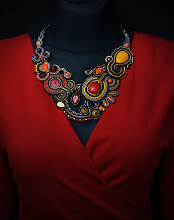 Autumn Garden- naszyjnik soutache, Mró Soutache