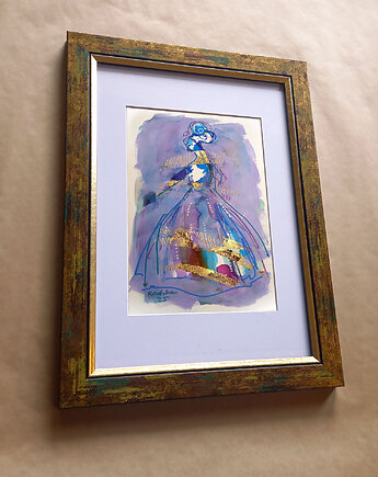 Lilka 92 - akwarela 16x24 cm unikat, Katarzyna Radzka