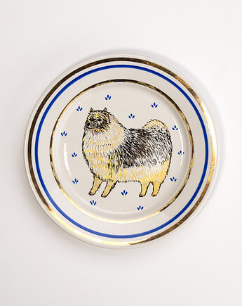 Talerz na ścianę - pies keeshond, EMPE artstudio