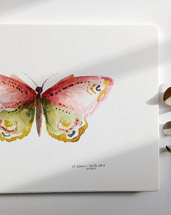 Plakat Różowy Motyl, rozrysowane