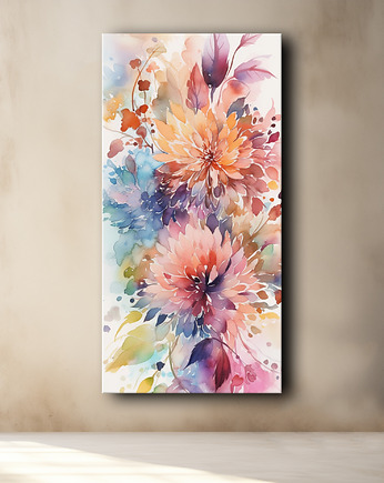 Polne kwiaty - Plakat - Olej, Boho, Abstrakcja, Black Sapphire Art
