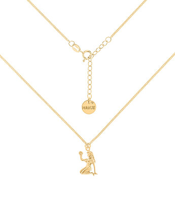 Pozłacany choker pancerka ze znakiem zodiaku Panna, MANJE