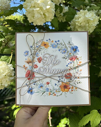Ręcznie robiona kartka na dzień matki, dla mamy - prezent, sorte