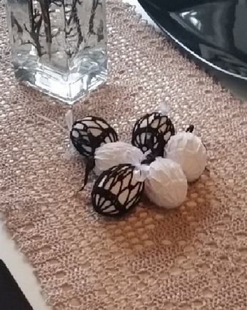 Czarno - białe koszulki na jajka, 6 szt, ArteDania