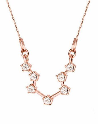 Gwiazdozbiór Wodnik -naszyjnik różowe złoto + Swarovski, ISSI Jewelry