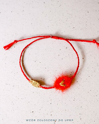 Tkana bransoletka z haftowanym serduszkiem, Słońcem Tkane