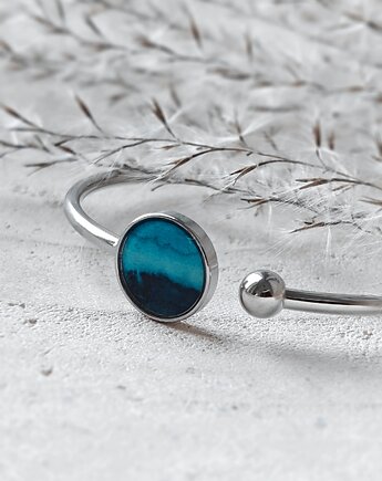 Bransoletka regulowana z kolekcji Fontis - malowana akwarelami, Slow Jewelry