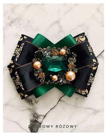 Brosza z ozdobą w stylu glamour Kryształ z perłami NEW, Pudrowy Różowy