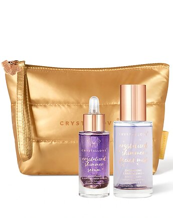 CRYSTALLOVE Amethyst Skincare Duo - serum + mgiełka z ametystem + kosmetyczka, CRYSTALLOVE