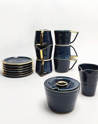 Zestaw 6 filiżanki + cukiernica + mlecznik, MANOceramics