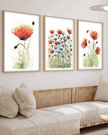 Zestaw 3 prac. Maki i chabry, Malgorzata Domanska