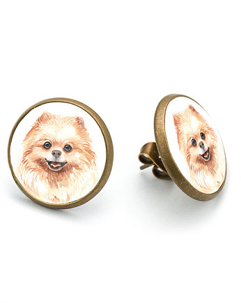 Kolczyki sztyfty POMERANIAN szpic rasowy, laluv