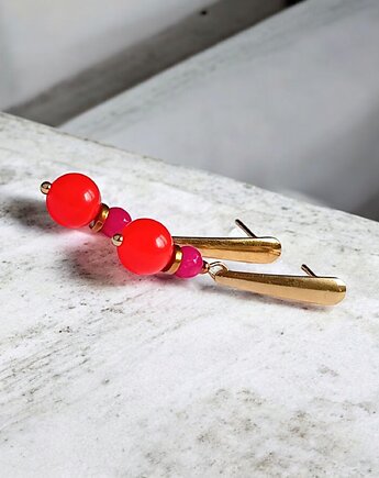 Kolczyki : FLUO summer collection ::  38mm, kaktusia