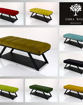 Ławka Tapicerowana Industrialna Kolory Rozmiary LGM-541, EMRA WOOD DESIGN