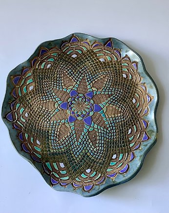 Talerz / patera "Koronka in blue", Ceramystiq