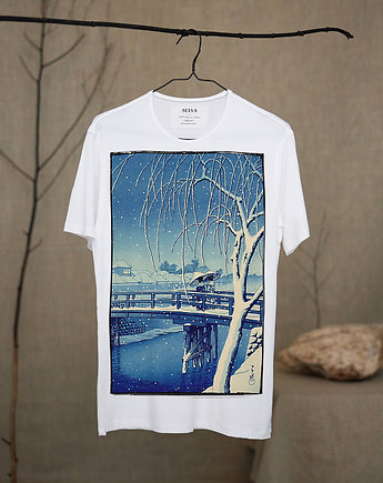 Kawase Hasui white T-shirt Man, SELVA