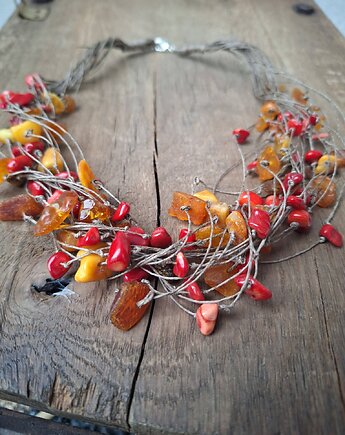 Bursztynowy naszyjnik, cynamonn