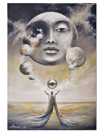 Temet nosce II, surrealizm, realizm magiczny, oryginalny obraz ręcznie malowany, Galeriai