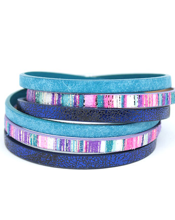 Bransoletka rzemienie Fun turkusowo-granatowa, Kociokwik Jewelry