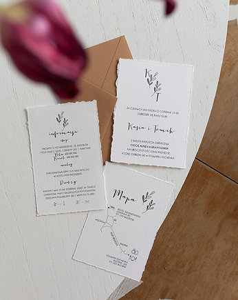 SIMPLE RW zaproszenia ślubne zestaw 50 sztuk, Papel