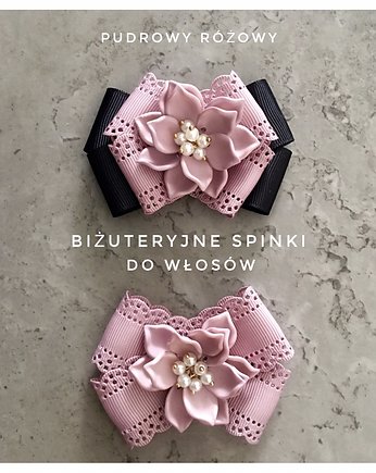 Biżuteryjna spinka do włosów  3D New, Pudrowy Różowy