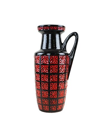 Wazon ceramiczny z reliefowym wzorem West Germany, lata 70., Przetwory design