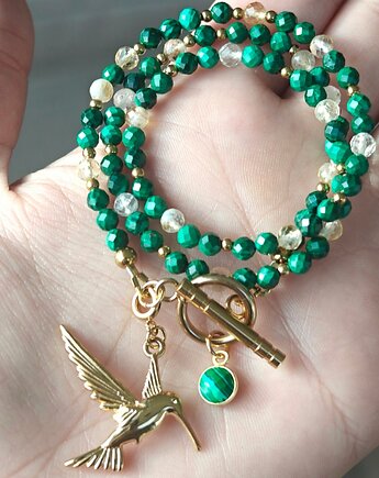 Klasyczny koliber malachit cytryn, NESSING handmade