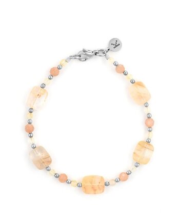 Bransoletka Mix Cytrynu z kamieniem życia - wersja srebrna, Kulka Bransoletki