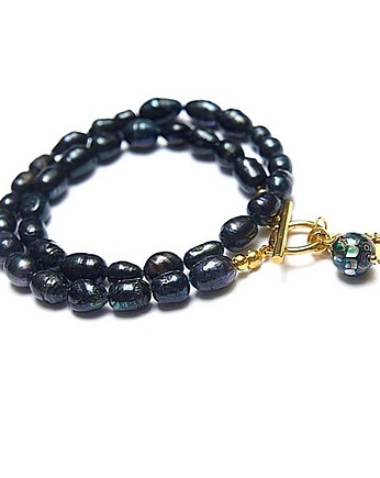 Pearls /navy blue/ perły naturalne vol. 6-choker, KiKa pracownia
