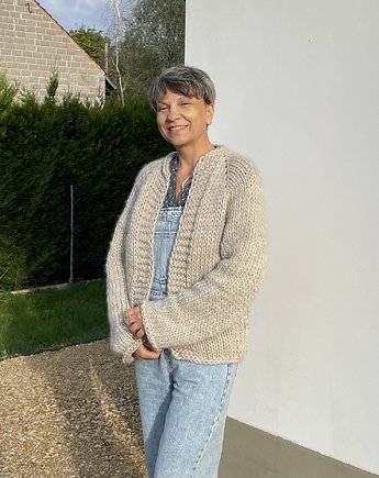 Kardigan 100% wełna, KiCiKnitting