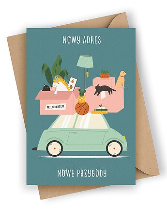 Kartka na parapetówkę- Nowy dom, nowe przygody, Czarna Owca Karteczki