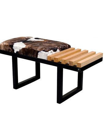 Ławka Pufa Tapicerowana Czarny Stal LPD-1, EMRA WOOD DESIGN