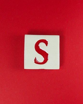 Ceramiczny magnes, czerwona literka S, M.J