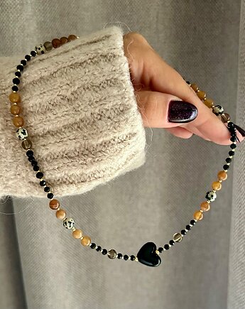 Jesienny talizman naszyjnik z sercem, Wisniewska jewellery