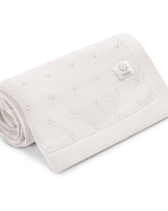 Koc z wełny merino Jersey Kremowy, YOSOY