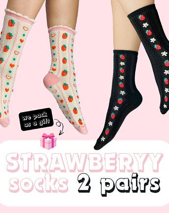 Skarpetki z truskawkami 2 pary Zestaw prezentowy super na prezent, CandySox