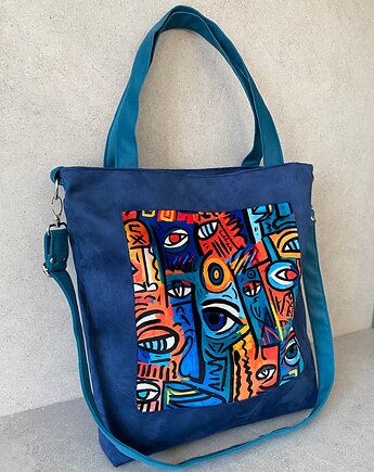 Duża torba na ramię - print Kubizm, PRACOWNIA 166