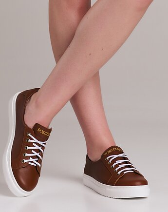 Sneakersy skórzane  sznurowane  (6761), BOSCCOLO
