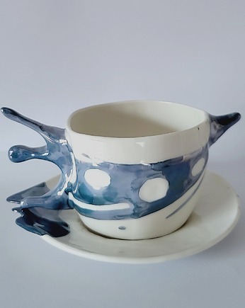 Filiżanka porcelanowa Splash, niebieska, OKAZJE - Prezent na Komunie