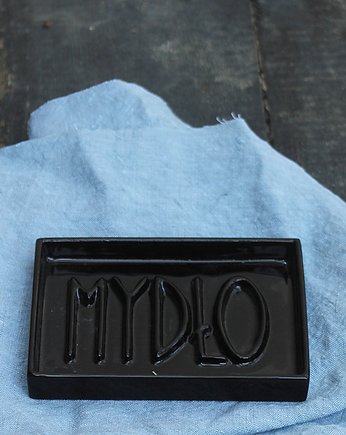 Mydelniczka ceramiczna z napisem MYDŁO czarna, m2k studio
