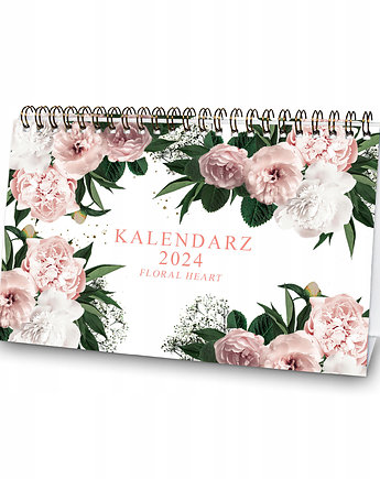 Kalendarz biurkowy 2024 Floral Heart na biurko stojący, Planerum