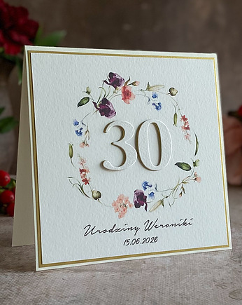 Personalizowana kartka na 30 urodziny, BH 70, Anna Art and Crafts