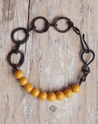 Bransoletka z kutej oksydowanej miedzi /37/ biżuteria handmade, rękodzieło, Galeriai