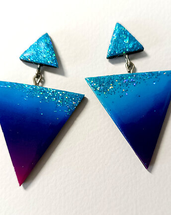 Wiszące Kolczyki Retro Trójkąty, OMIFIMO